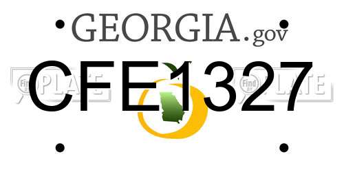 CFE1327 Georgia License Plate