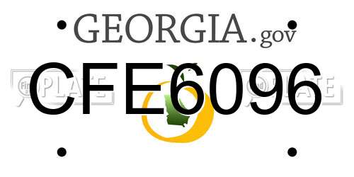 CFE6096 Georgia License Plate