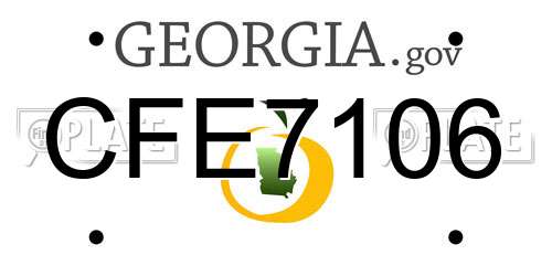 CFE7106 Georgia License Plate