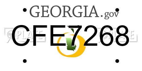 CFE7268 Georgia License Plate