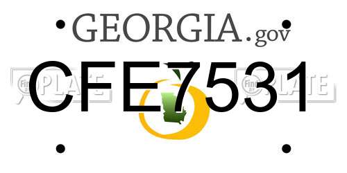 CFE7531 Georgia License Plate