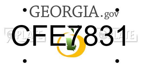 CFE7831 Georgia License Plate