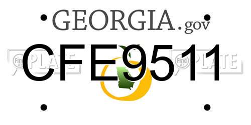 CFE9511 Georgia License Plate