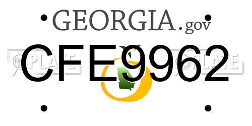 CFE9962 Georgia License Plate