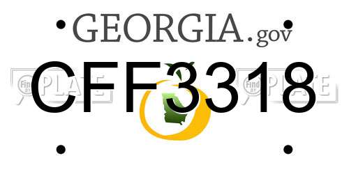 CFF3318 Georgia License Plate