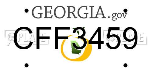 CFF3459 Georgia License Plate
