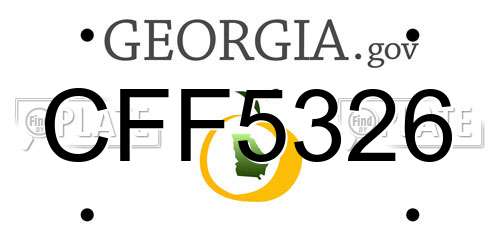 CFF5326 Georgia License Plate