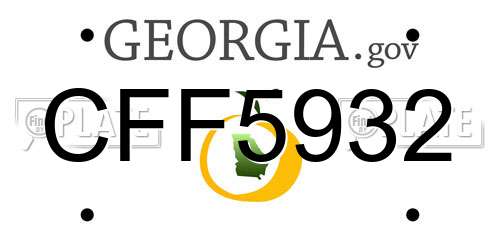 CFF5932 Georgia License Plate