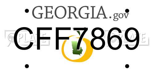 CFF7869 Georgia License Plate
