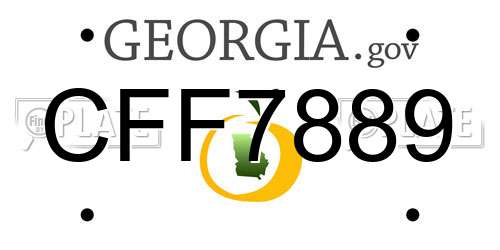CFF7889 Georgia License Plate