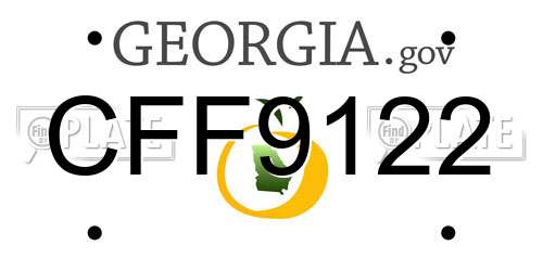 CFF9122 Georgia License Plate