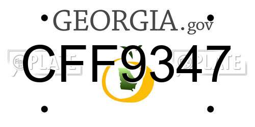 CFF9347 Georgia License Plate