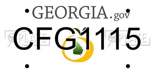 CFG1115 Georgia License Plate