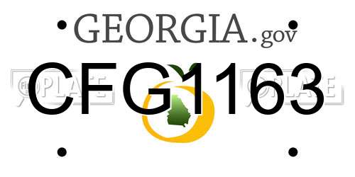 CFG1163 Georgia License Plate