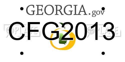 CFG2013 Georgia License Plate
