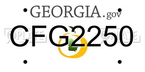 CFG2250 Georgia License Plate