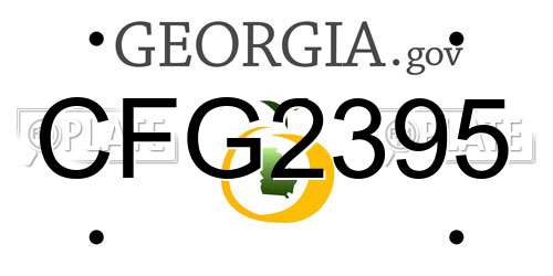 CFG2395 Georgia License Plate