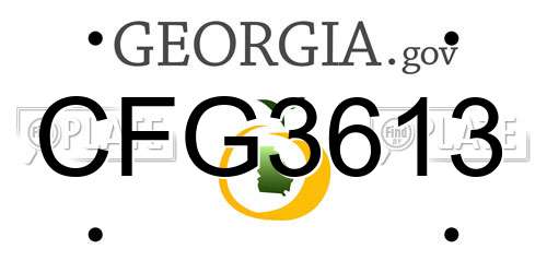 CFG3613 Georgia License Plate