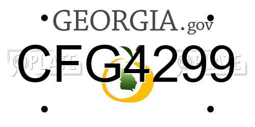 CFG4299 Georgia License Plate