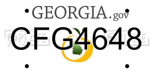 CFG4648 Georgia License Plate