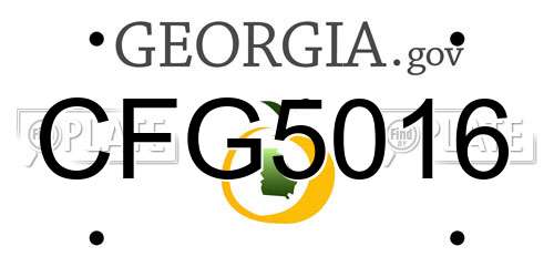 CFG5016 Georgia License Plate