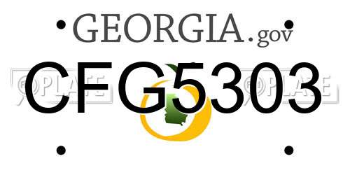 CFG5303 Georgia License Plate