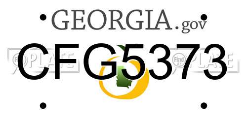 CFG5373 Georgia License Plate