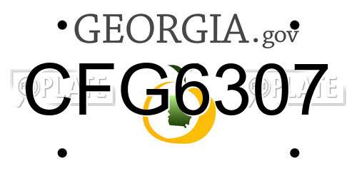 CFG6307 Georgia License Plate