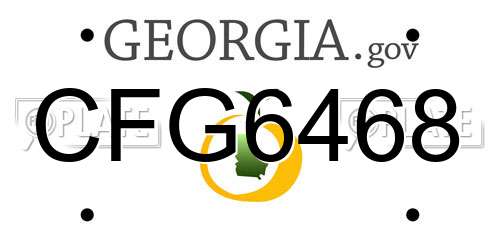 CFG6468 Georgia License Plate