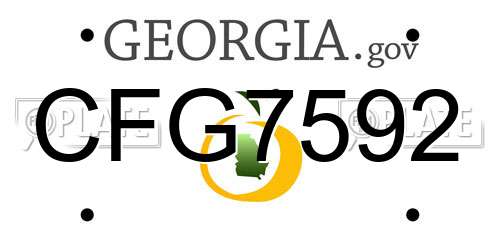 CFG7592 Georgia License Plate