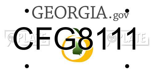 CFG8111 Georgia License Plate