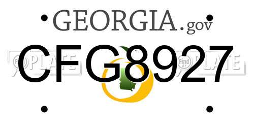 CFG8927 Georgia License Plate