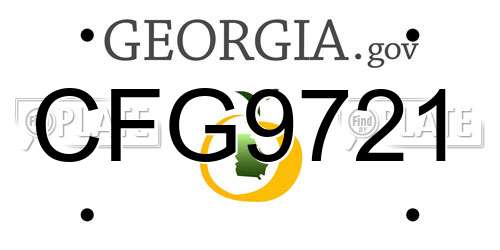 CFG9721 Georgia License Plate