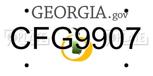 CFG9907 Georgia License Plate
