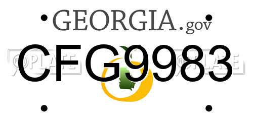 CFG9983 Georgia License Plate