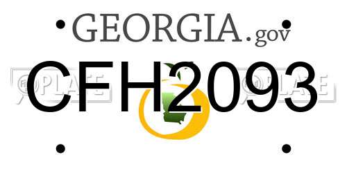 CFH2093 Georgia License Plate
