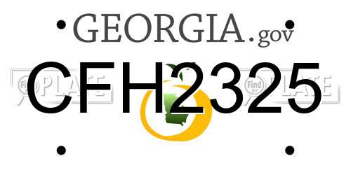 CFH2325 Georgia License Plate