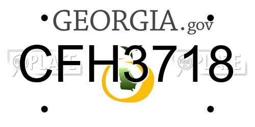 CFH3718 Georgia License Plate