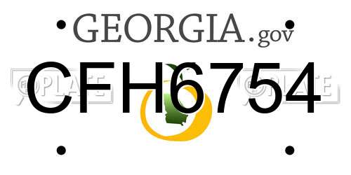 CFH6754 Georgia License Plate