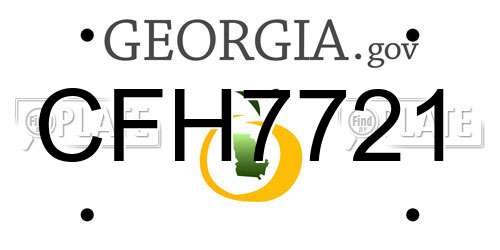 CFH7721 Georgia License Plate