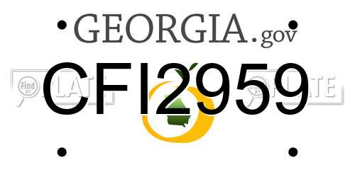 CFI2959 Georgia License Plate