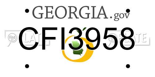 CFI3958 Georgia License Plate