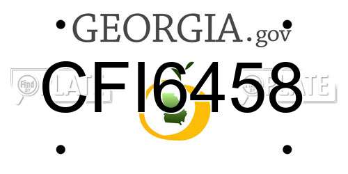 CFI6458 Georgia License Plate