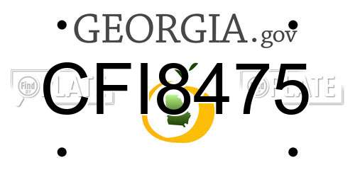 CFI8475 Georgia License Plate