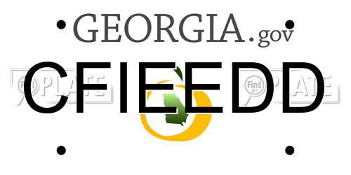 CFIEEDD Georgia License Plate