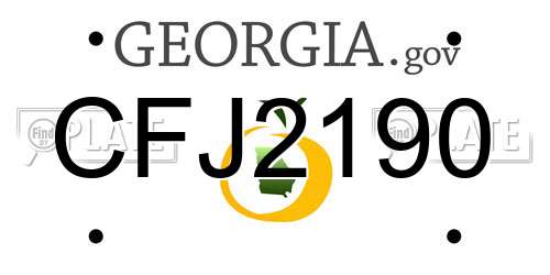 CFJ2190 Georgia License Plate