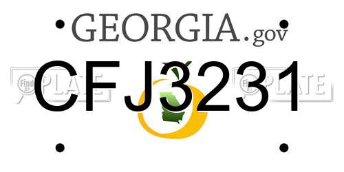 CFJ3231 Georgia License Plate