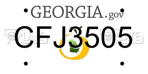CFJ3505 Georgia License Plate