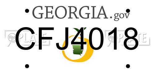 CFJ4018 Georgia License Plate