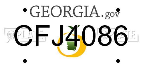 CFJ4086 Georgia License Plate